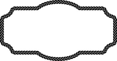 black white vintage braided frame with copy space for text or design vector