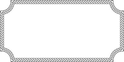 black white vintage braided frame with copy space for text or design vector