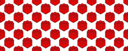 pixel art gift box seamless pattern vector