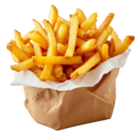 AI generated French fries isolated on transparent background With clipping path. cut out. png