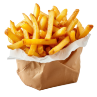 AI generated French fries isolated on transparent background With clipping path. cut out. png