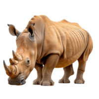 AI generated rhino isolated on transparent background With clipping path cut out png