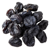 AI generated Dried prune in closeup isolated on transparent background With clipping path. png