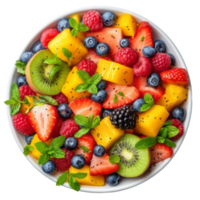 ai gegenereerd kleurrijk fruit salade geïsoleerd Aan transparant achtergrond met knipsel pad.3d geven png