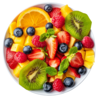 ai généré coloré fruit salade isolé sur transparent Contexte avec coupure chemin.3d rendre png