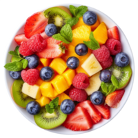 coloré fruit salade isolé sur transparent Contexte avec coupure chemin.3d rendre png