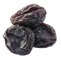 AI generated Dried prune in closeup isolated on transparent background With clipping path png