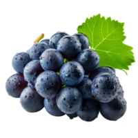 ai generado oscuro azul uva con hojas aislado en transparente antecedentes con recorte camino. png