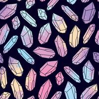 Vector seamless pattern with vibrant crystal gems