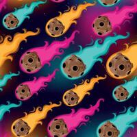 Retro stylized meteor rain vector seamless background