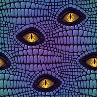 Vactor seamless pattern with iridescent reptile skin and yellow eyes vector