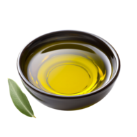 AI generated Bowl of fresh olive oil isolated on transparent background With clipping path.3d rendering png