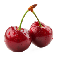 Cherry isolated on transparent background With clipping path.3d render png