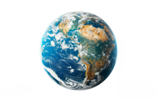 AI generated Blue planet earth isolated on transparent background With clipping path.3d rendering png
