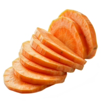 carota fetta. carota fette isolato su trasparente sfondo con ritaglio percorso.3d rendere png