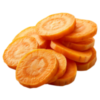 carota fetta. carota fette isolato su trasparente sfondo con ritaglio percorso.3d rendere png