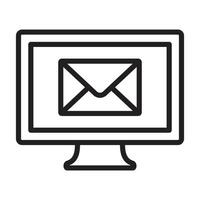 icon mail, message, inbox envelope flat style icon isolated on white background vector