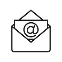 icon mail, message, inbox envelope flat style icon isolated on white background vector