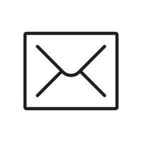 icon mail, message, inbox envelope flat style icon isolated on white background vector
