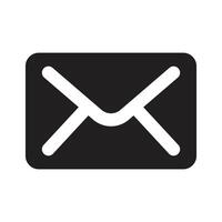 icon mail, message, inbox envelope flat style icon isolated on white background vector
