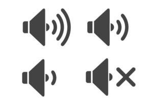 A set of sound icons with different signal levels in a flat style. Vector. vector