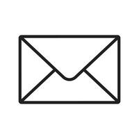 icon mail, message, inbox envelope flat style icon isolated on white background vector