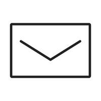 icon mail, message, inbox envelope flat style icon isolated on white background vector