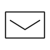 icon mail, message, inbox envelope flat style icon isolated on white background vector