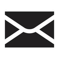 icon mail, message, inbox envelope flat style icon isolated on white background vector