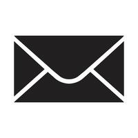 icon mail, message, inbox envelope flat style icon isolated on white background vector