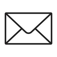 icon mail, message, inbox envelope flat style icon isolated on white background vector