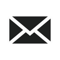 icon mail, message, inbox envelope flat style icon isolated on white background vector