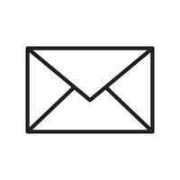 icon mail, message, inbox envelope flat style icon isolated on white background vector