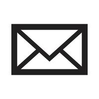 icon mail, message, inbox envelope flat style icon isolated on white background vector