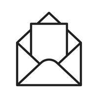 icono correo, mensaje, bandeja de entrada sobre plano estilo icono aislado en blanco antecedentes vector