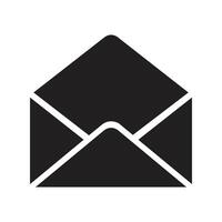 icon mail, message, inbox envelope flat style icon isolated on white background vector