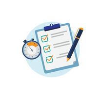 Checklist clipboard with stopwatch icon design vector illustration