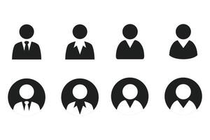 icon vector people or person. Set icon solid flat