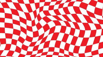 Abstract Groovy Wavy Psychedelic Checkerboard vector background