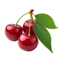 Cherry isolated on transparent background With clipping path.3d render png