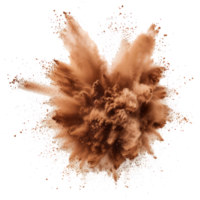 AI generated Brown powder explosion  isolated on transparent background With clipping path.3d render png
