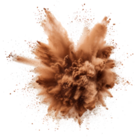 AI generated Brown powder explosion  isolated on transparent background With clipping path.3d render png