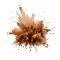 ai généré marron poudre explosion isolé sur transparent Contexte avec coupure chemin.3d rendre png