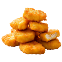 ai genererad knippa av kyckling nuggets isolerat på transparent bakgrund med klippning bana.3d framställa png