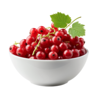 AI generated Bowl with fresh red currant isolated on transparent background With clipping path.3d render png