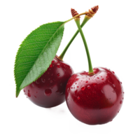 Cherry isolated on transparent background With clipping path.3d render png