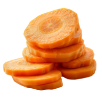 carota fetta. carota fette isolato su trasparente sfondo con ritaglio percorso.3d rendere png