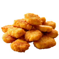 AI generated Bunch of chicken nuggets isolated on transparent background With clipping path.3d render png