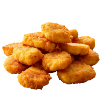 ai generiert Bündel von Hähnchen Nuggets isoliert auf transparent Hintergrund mit Ausschnitt Pfad.3d machen png