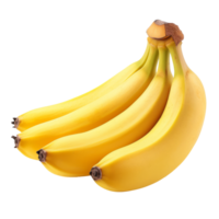 AI generated Bunch of bananas isolated on transparent background With clipping path.3d render png